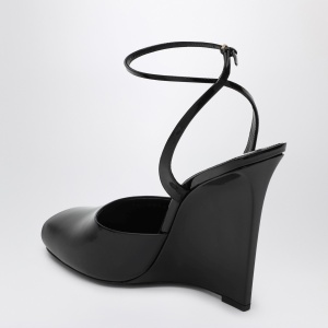 Saint Laurent La Scandale wedge in black patent leather - Img 2