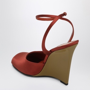 Saint Laurent Zeppe La Scandale in satin rust color - Img 2