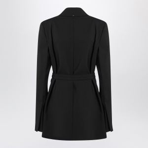 Sportmax Long double-breasted black jacket with belt - Img 2