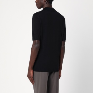 Tagliatore Black silk-blend polo shirt - Img 2