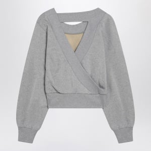 The Attico Gray mélange/beige sweatshirt with cut out - Img 2