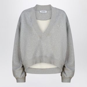 The Attico Grey mélange cotton sweatshirt with logo