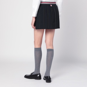 Thom Browne Black ruffled mini skirt in wool blend - Img 2