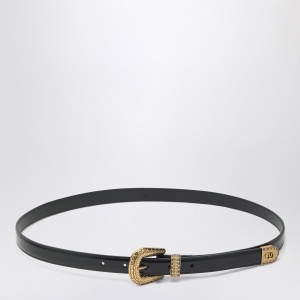 Valentino Garavani Black VLogo Signature belt in polished calfskin