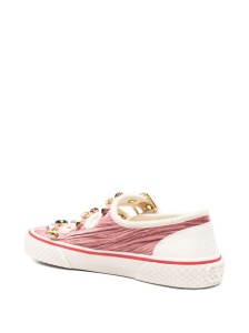 Valentino Garavani Jewel-embellished buckle sneakers - Img 3