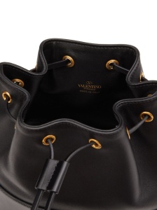 Valentino Garavani Mini Bucket Bag With Chain Vlogo Signature In Nappa Leather - Img 3
