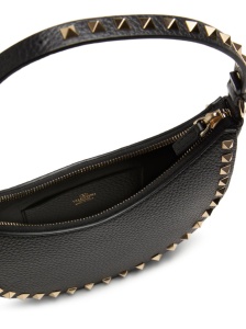 Valentino Garavani Mini Rockstud Hobo Bag in Grainy Calfskin - Img 3