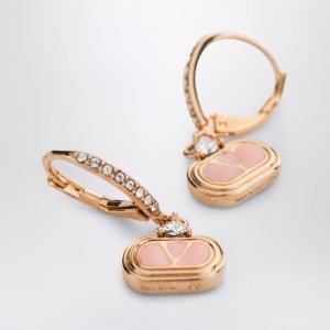 Valentino Garavani Oval earrings in metal and Swarovski crystals - Img 2