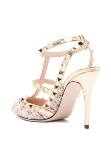 Valentino Garavani Rockstud tweed slingback pumps - Img 3
