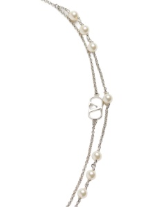Valentino Garavani Vlogo Signature Metal Necklace With Swarovski Pearls - Img 3