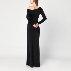 Victoria Beckham Long black dress in viscose jersey - Img 2