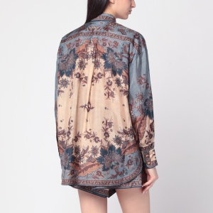 ZIMMERMANN Blue/cream Ascension shirt with floral print - Img 2