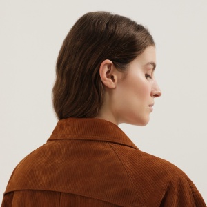 1989 STUDIO Brown corduroy leather Mackintosh coat - Img 2
