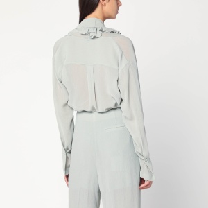 Alberta Ferretti Ice-colored shirt with floral detail - Img 2