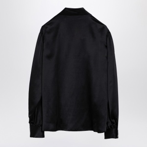 Alessandra Rich Black silk shirt with bow - Img 2