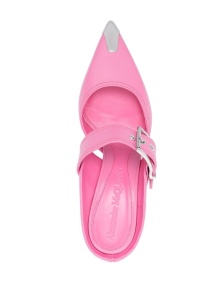 Alexander McQueen 75mm Metallic toe-cap Detail Mules - Img 4