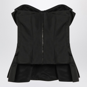 Alexander McQueen Black corset top in silk blend - Img 2