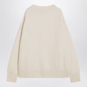 Ami Paris Ami De Coeur white wool cardigan - Img 2