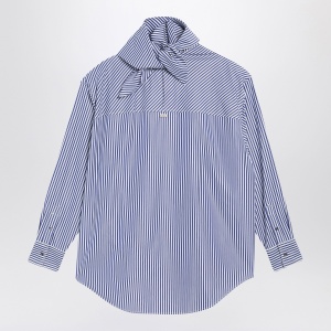 Ami Paris Blue striped poplin shirt with scarf - Img 2
