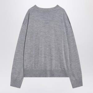 Ami Paris Gray Ami De Coeur sweater in wool and silk - Img 2