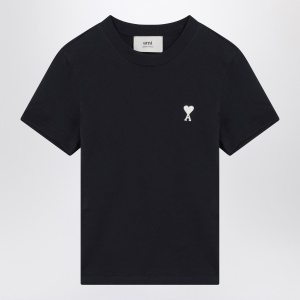 Ami Paris Midnight blue Ami de Coeur cropped T-shirt