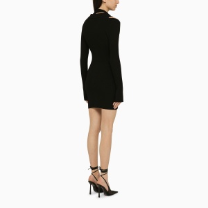 ANDREĀDAMO Black ribbed mini dress with cut out - Img 2