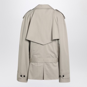 Balenciaga Beige cropped trench coat in cotton twill - Img 2