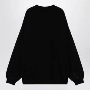 Balenciaga Black cotton blend jumper with print - Img 2