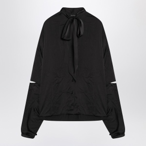 Balenciaga Black satin blouse with bow