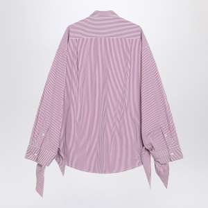 Balenciaga White/plum striped cotton shirt - Img 2