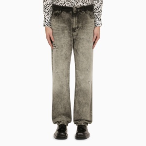 Balmain Light grey delavé denim jeans