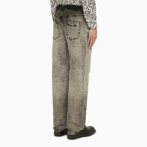 Balmain Light grey delavé denim jeans - Img 2