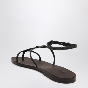Brunello Cucinelli Black Sandals with Precious Strap - Img 2