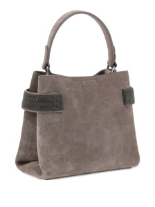 Brunello Cucinelli Essence Small Suede Top-Handle Bag with Precious Bands - Img 2