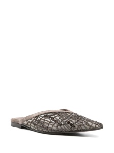 Brunello Cucinelli Flats Glistening Abstract Embroidery in suede - Img 4
