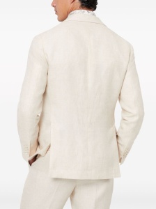 Brunello Cucinelli Linen, wool and silk diagonal deconstructed Cavallo blazer - Img 4