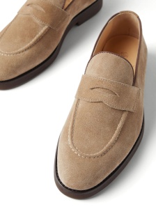 Brunello Cucinelli Penny Loafer in washed suede - Img 4