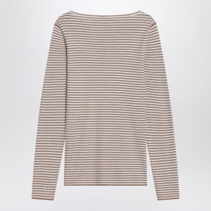 Brunello Cucinelli Sparkling striped sweater in cashmere and silk - Img 2