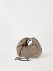 Brunello Cucinelli Suede Brioche Hobo bag - Img 4