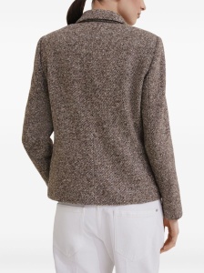 Brunello Cucinelli Virgin wool and silk mélange diagonal blazer with monili - Img 4