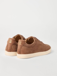 Brunello Cucinelli Washed suede sneakers with latex sole - Img 3