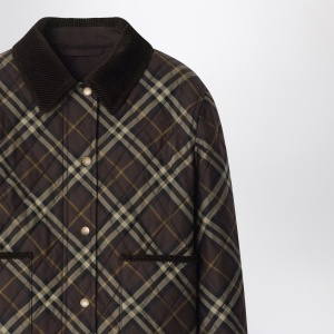 Burberry Cropped quilted nylon jacket with Check pattern - Img 2