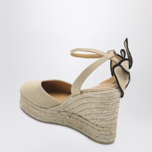 Castañer Expadrillas Coco 105 sand color with flower - Img 2