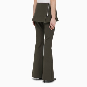 Courreges Courrèges Military green cotton mini skirt trousers - Img 2