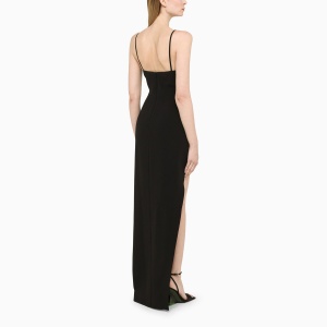 David Koma Black long dress with slit - Img 2
