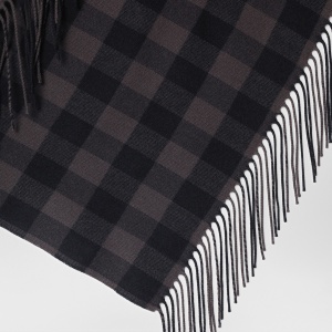 Destin Brown check wool and cashmere shawl - Img 2