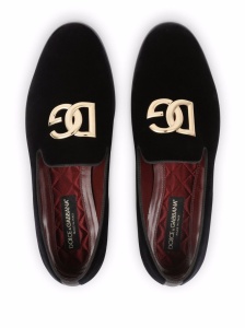 Dolce & Gabbana DG logo velvet slippers - Img 3
