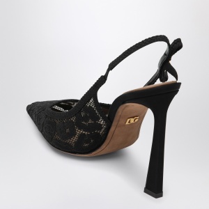 Dolce & Gabbana Dolce&Gabbana Black lace slingback with rhinestones - Img 2