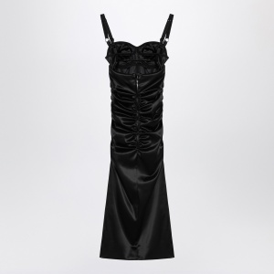 Dolce & Gabbana Dolce&Gabbana Draped black dress with bra detail - Img 2