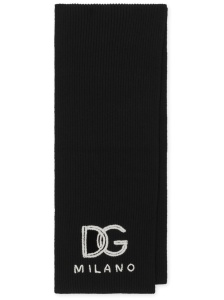 Dolce & Gabbana Fisherman's rib cashmere scarf with DG logo